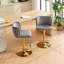 Mobilier, tabourets de bar pivotants à hauteur réglable avec base chromée, tabourets de bar rembourrés en polyuréthane moderne avec dossier complet capitonné, pour bistro et îlot de cuisine, ensemble de 2-1212423046
