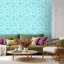 Papier peint adhésif tropical avec adhésif turquoise et eau transparente turquoise