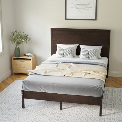 Eymen Modern Solid Wood Platform Bed with Wooden Slats and Headboard -  Loon Peak®, F6BAE3C67FE845708970BE55EFEEF05F