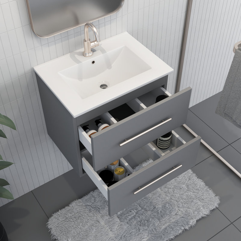 Ensemble de meuble-lavabo simple 24 po Abdirahman, Gris