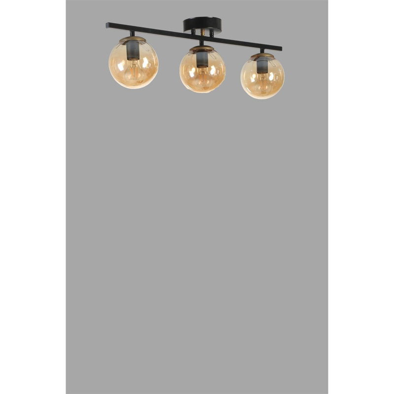 Chandle Flush Mount, Amber/Black