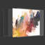 Œuvre d'art abstraite de couleur jaune rouge - reproduction de cadre flottant sur toile-687708146-687708147