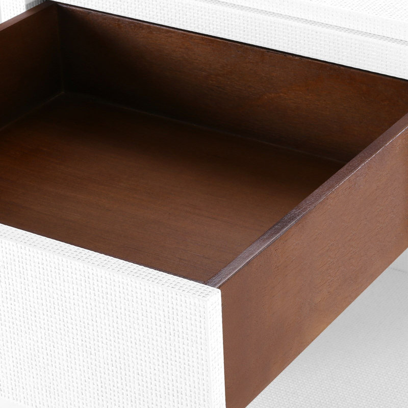 Fedor Accent Chest, White Grasscloth