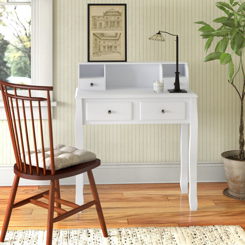Bureau avec rehausse Macaluso, Blanc