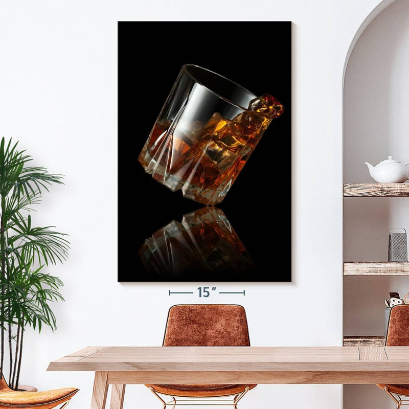 Whiskey Glass Reflection Canvas Print, 51" H x 34" W x 1.25" D