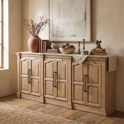 6-door Carved Solid Wood Sideboard