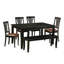 Ensemble de meubles de salle à manger 7 pièces Sisneros composé d'une table de cuisine rectangulaire et de 6 chaises de salle à manger rembourrées en similicuir, 36 x 60 pouces, noir-514937514
