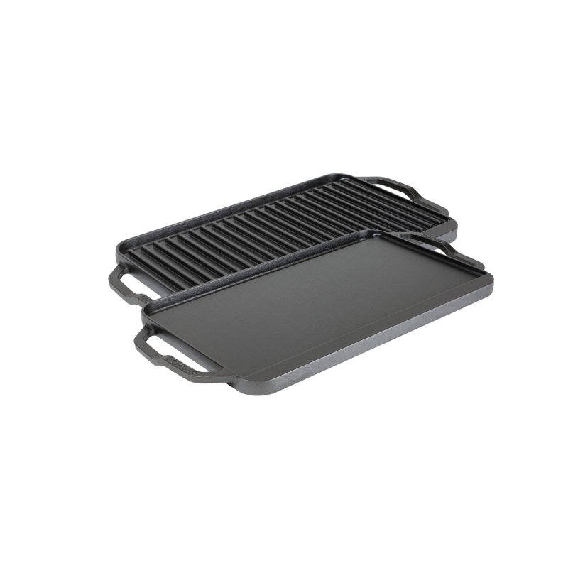 Lodge Black Cast Iron Reversible Double Burner Griddle