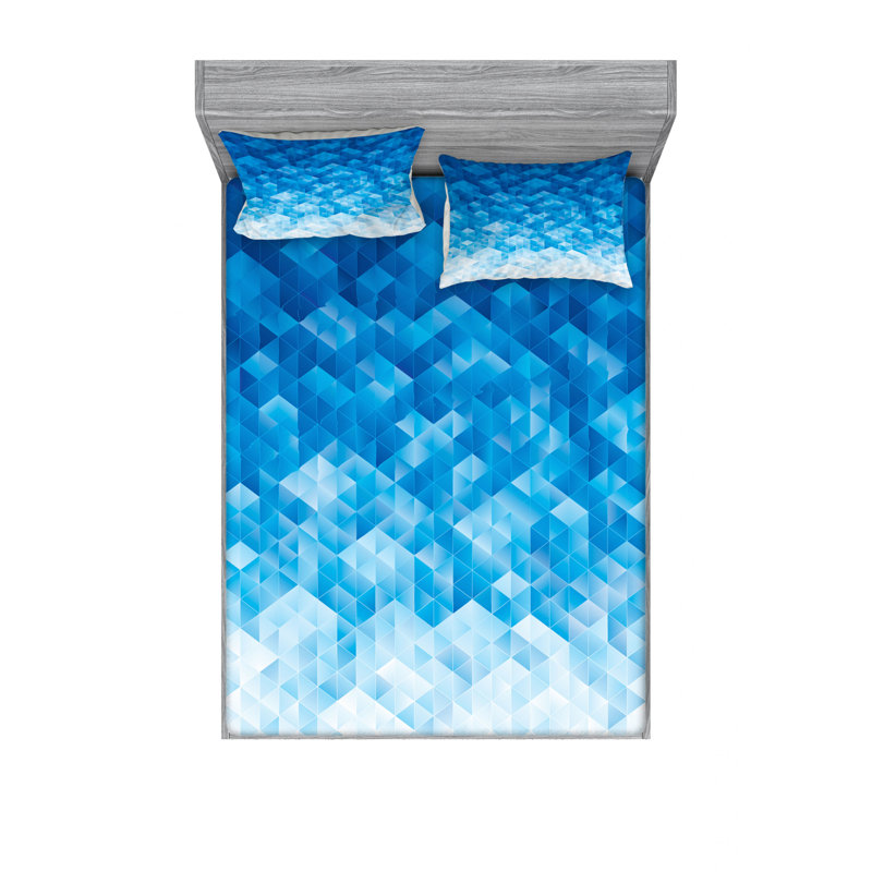 Microfiber Geometric Sheet Set, Full Sheet Set + Fitted Sheet + 2 Pillowcases