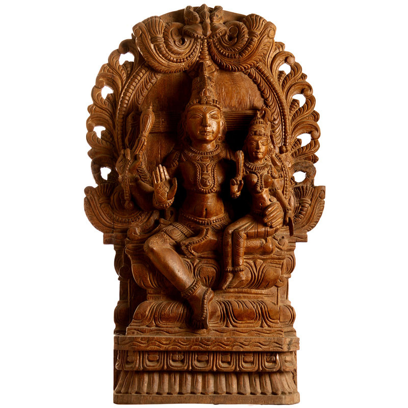 Statue Shiva en laiton fabriquée à la main avec Shakti | Uma-Maheshvara Divine Couple Idol for Harmony
