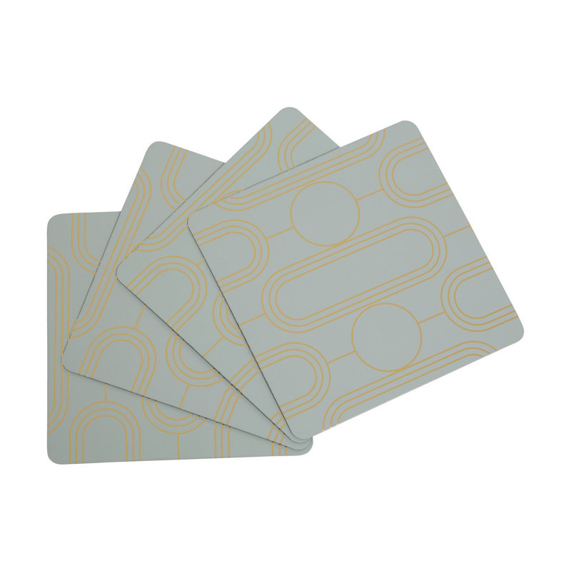 Square 4 Piece Coaster Set, Green