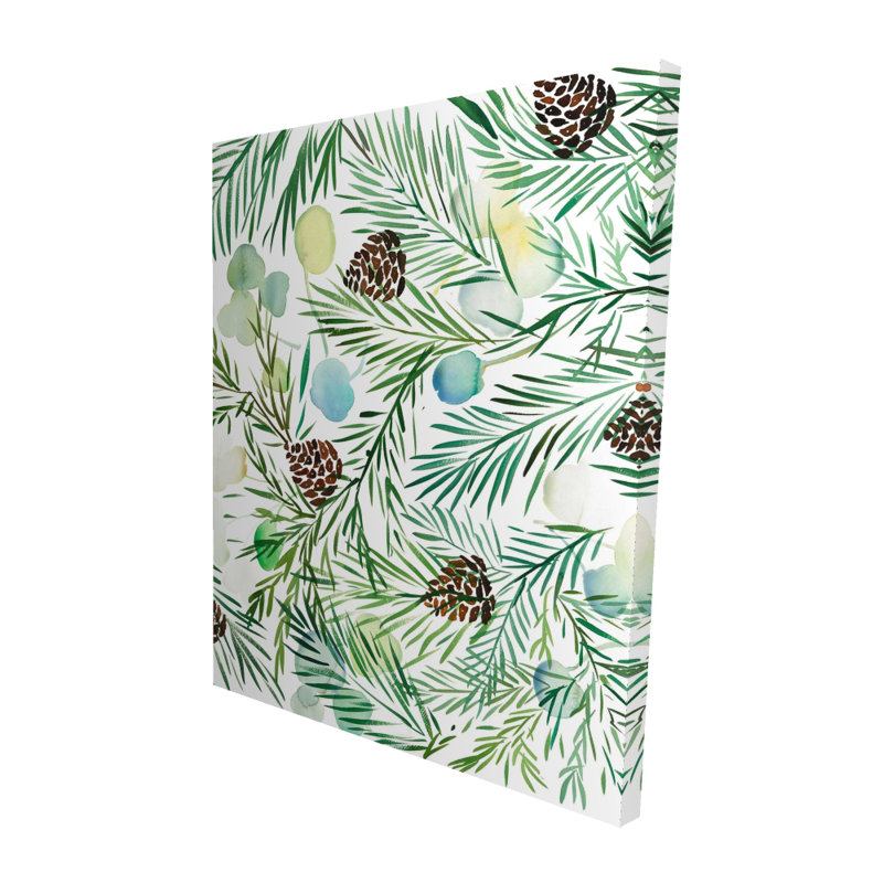 Pine Cone Pattern Canvas | Holiday Leaves Home Decor