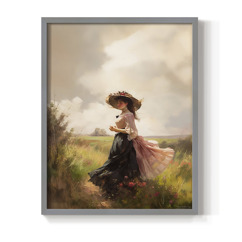 WOMEN-CCxxiv - Reproduction d'art encadrée de qualité supérieure - prête à être accrochée, Gris, H 10 po x l 8 po