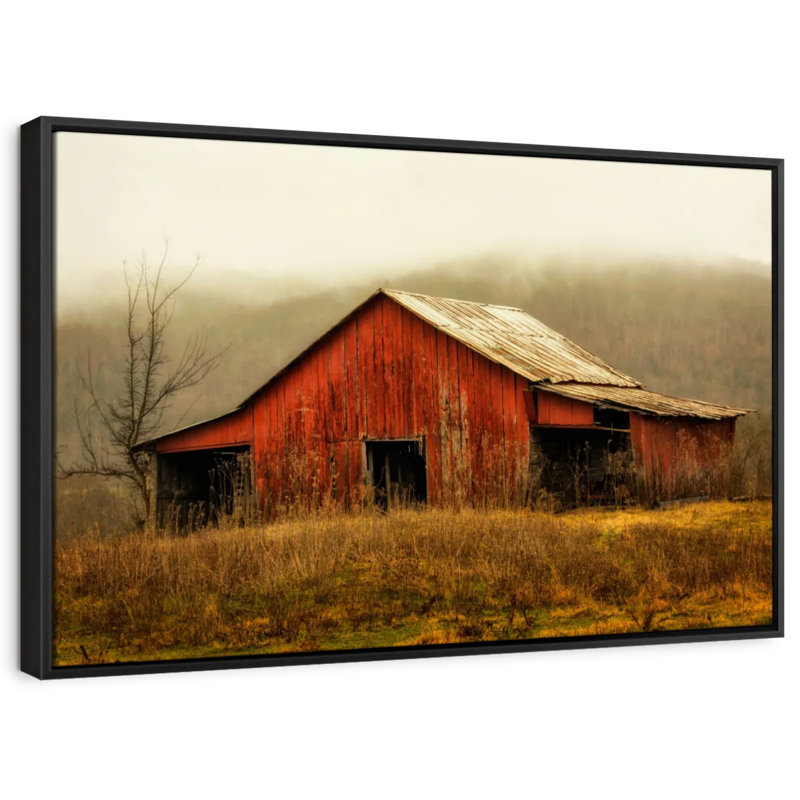 Architecture «Skylight Barn In The Fog Wall Art», H 9 po x l 13 po