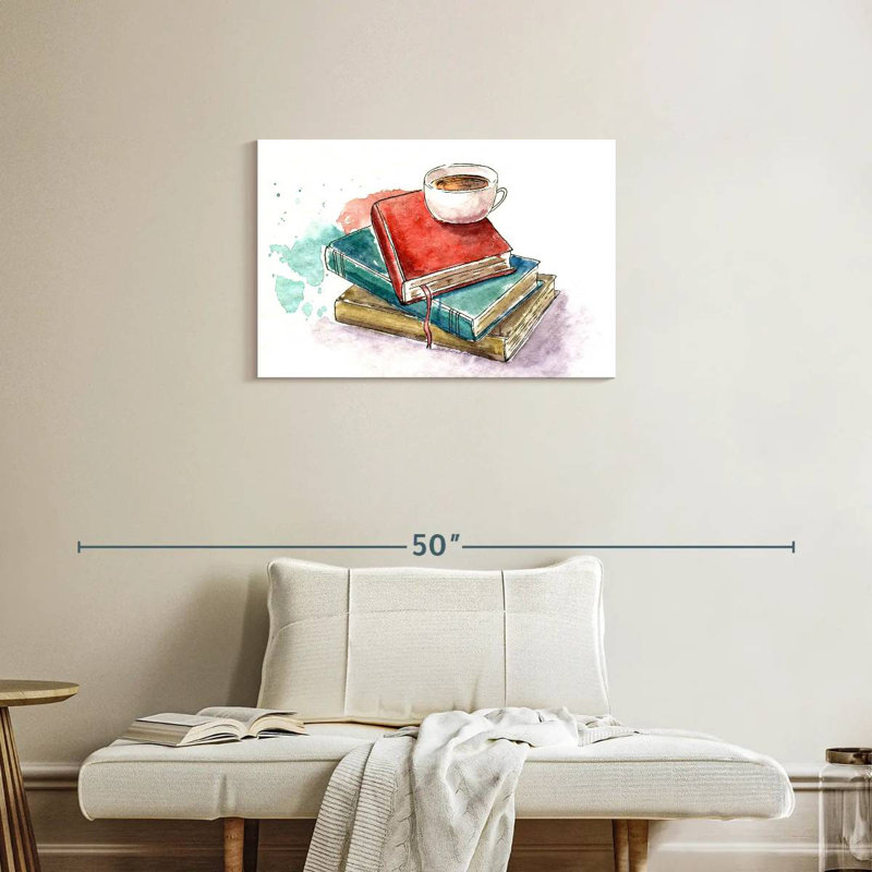 Café Kerner sur les livres, H 20 po x l 30 po