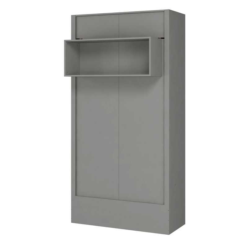 Dekari Storage Murphy Bed, Twin, Gray