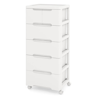 Inbox Zero 1 Pcs 6-drawer Plastic Rolling Storage Cart With 4 Universal Wheels Dresser Cabinet by Inbox Zero