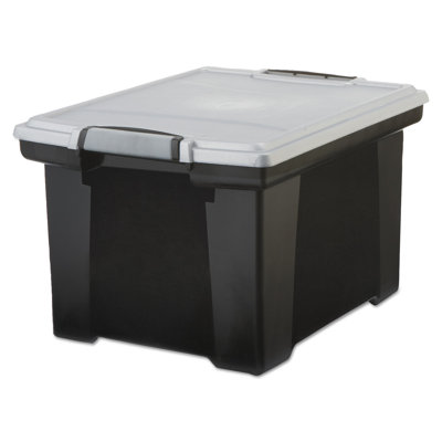 Portable File Tote with Locking Handle Storage Box