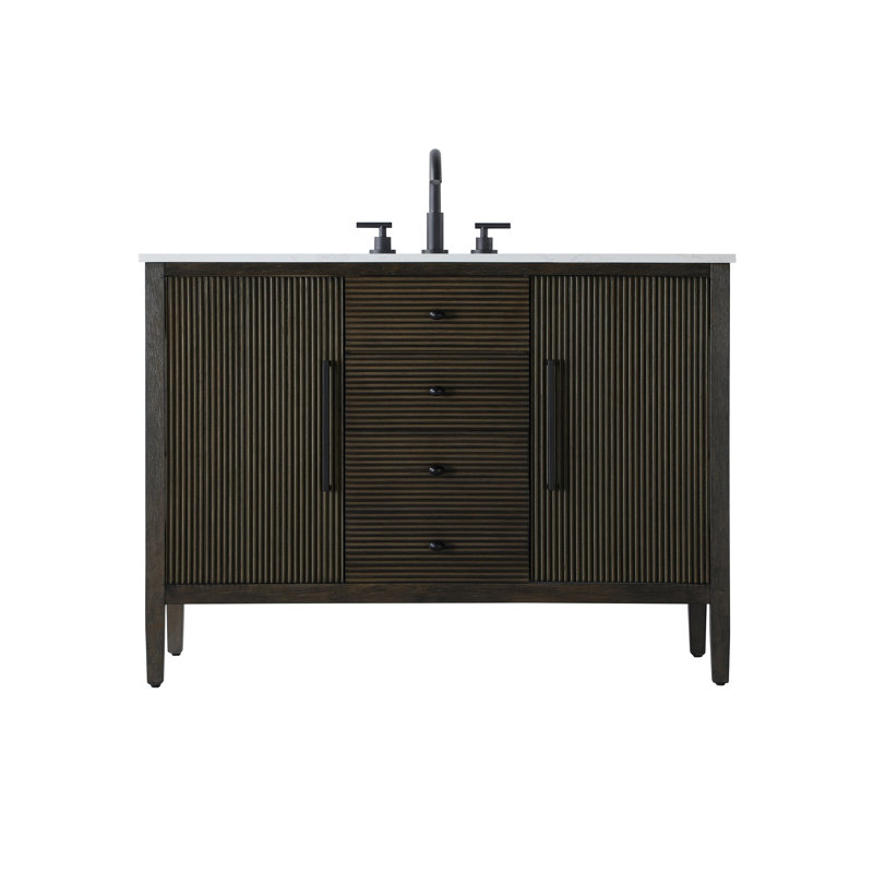 Meuble-lavabo simple 48 po, Chêne chocolat