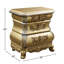 Table de chevet dorée à 3 tiroirs pour la chambre à coucher, feutrée pour ajouter une touche de résine de luxe dorée