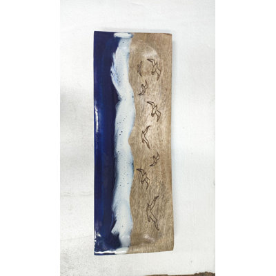 Wooden Ocean  & Seagulls Trinket Tray