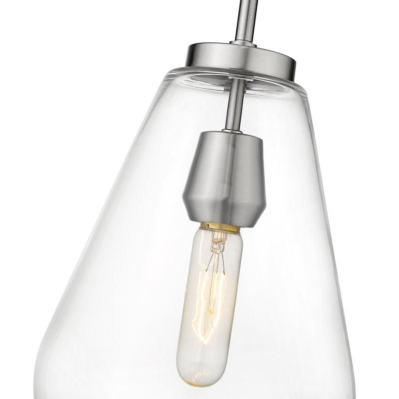 Luminaire suspendu en forme de goutte à 1 lumière Alcibiades, Nickel brossé