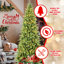 Arbre de Noël mince de 8 pi avec 500 lumières DEL blanc chaud - 1612 pointes en PE + PVC, conception à charnières peu encombrante, installation facile, support en métal robuste - arbre à crayons réaliste pour les petits espaces-1111016014