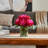 Moreell 12" Artificial Peony Floral Arrangement In Clear Glass Vase With Realistic Acrylic Water, 10 Lifelike Silk Blooms (7 Large & 2 Buds) For Table Centerpiece, Modern Home Office Decor-376728454