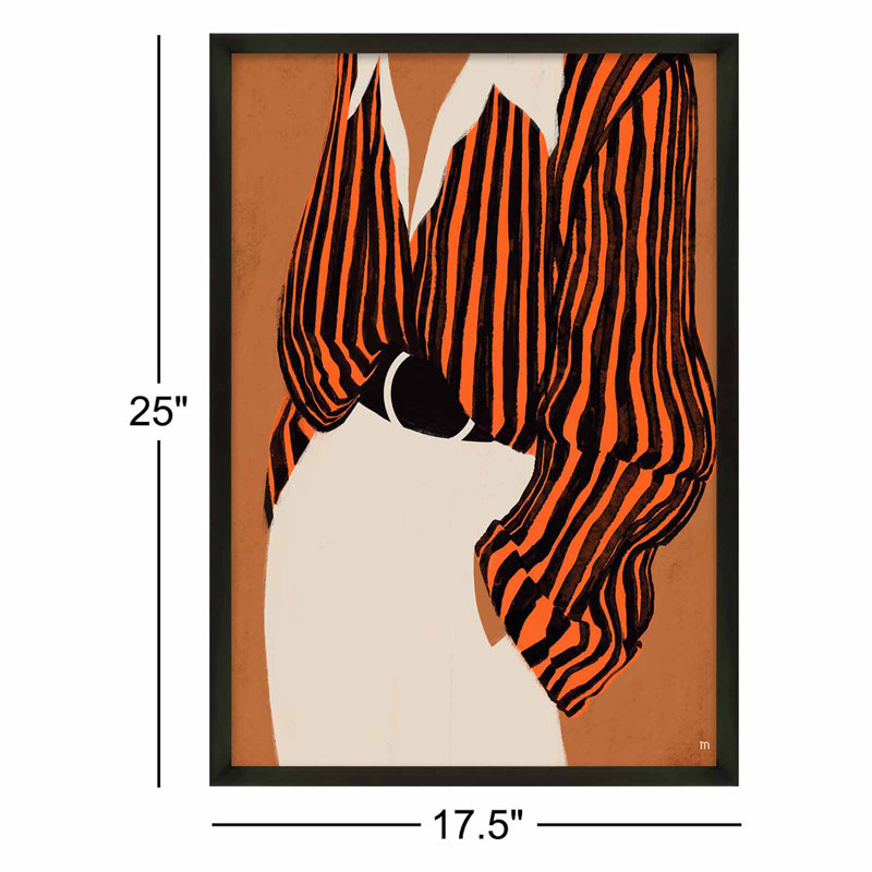 Chemise rayée Lumberton par Studio M - impression encadrée, Cadre noir, H 25 po x l 17,5 po x P 1,25 po