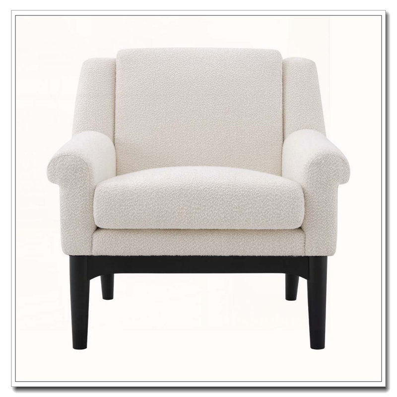 Chaise d'appoint moderne avec accoudoirs évasés, Beige