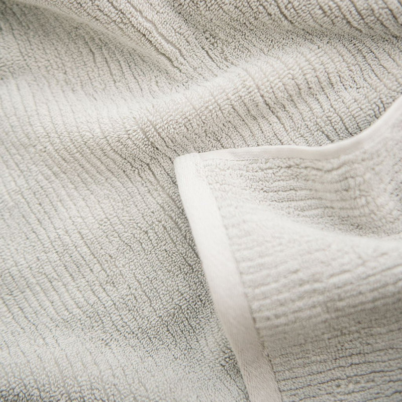 Ribbed Terry Bath Towels, Gray