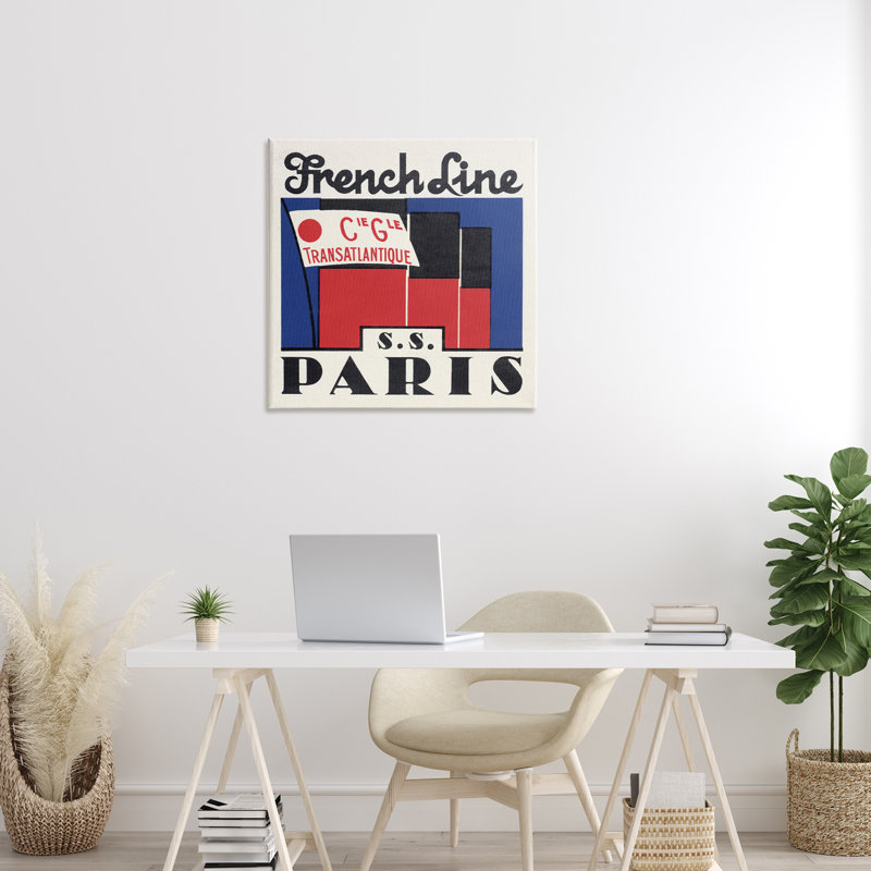 Toile rétro SS Paris, design par Phillipa Katz, H 30 po x l 30 po