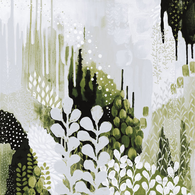 Reproduction sur toile tendue BW Forest II, H 12 po x l 12 po, Cadre flottant noir, Non