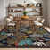 Machine Washable Rug Non-Slip Area Rug Durable Floor Carpet Easy-Cleaning Rug for Living Room Playroom Bedroom
