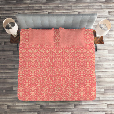 Monochrome Traditional Floral Coverlet