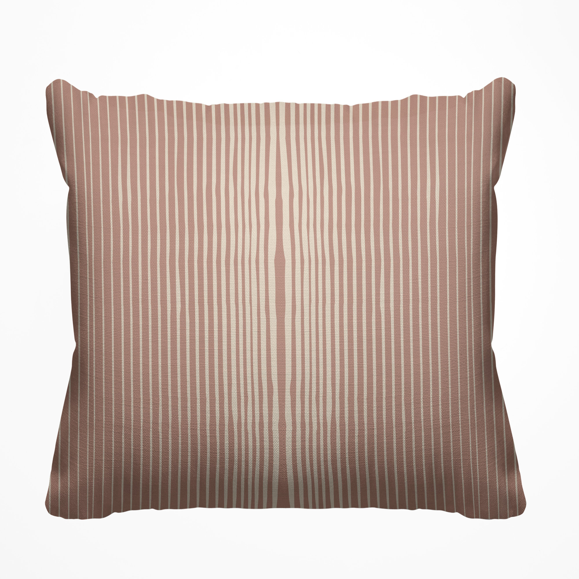 Ash Striped Indoor/Outdoor Throw Pillow, Rose, 20" x 20"