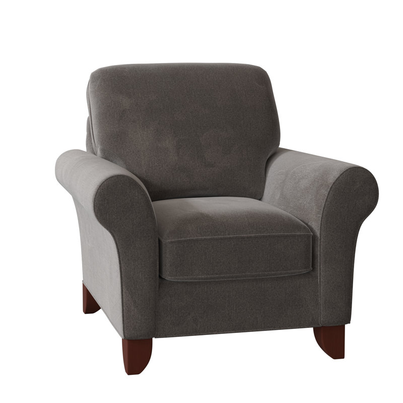 Fauteuil de 38 po de large Almada, Velours performance gris Nickie 45, Manhattan, Non