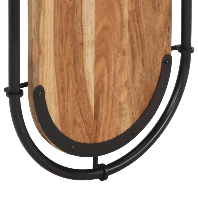  Portemanteau brun et noir en bois d'acacia massif, fer compact, Brun