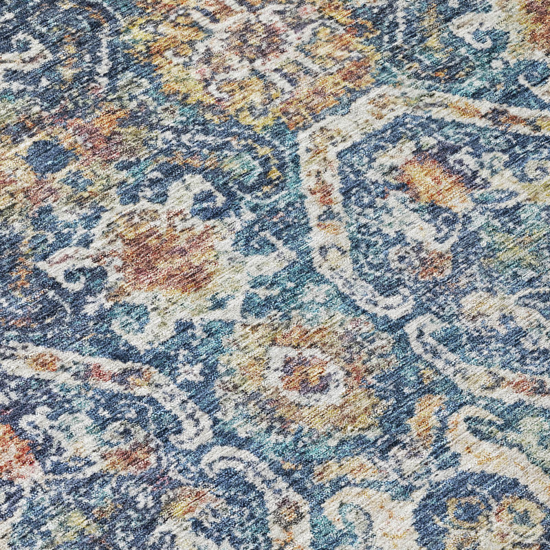 Knotra Blue Washable Indoor-Outdoor Rug - , 3' x 5'