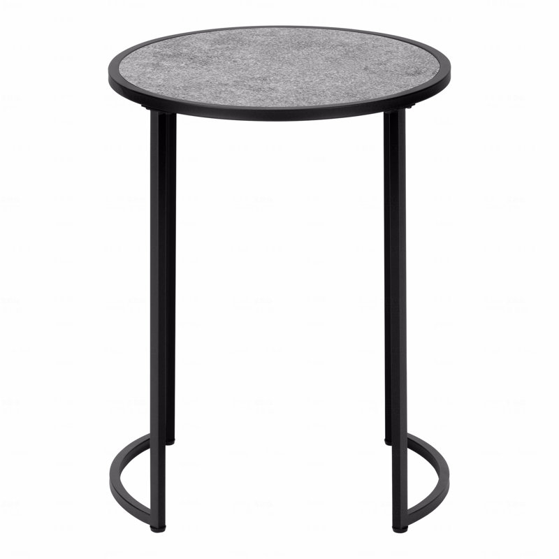 Table d'appoint, table d'appoint, ronde, de bout, table de chevet, stratifié gris lampe, contemporain, moderne