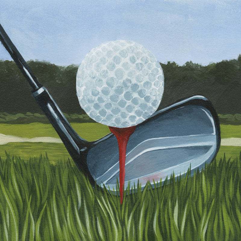 Tee Off II by Grace Popp - Wrapped Canvas Painting, 30cm H x 30cm W x 3.8cm D