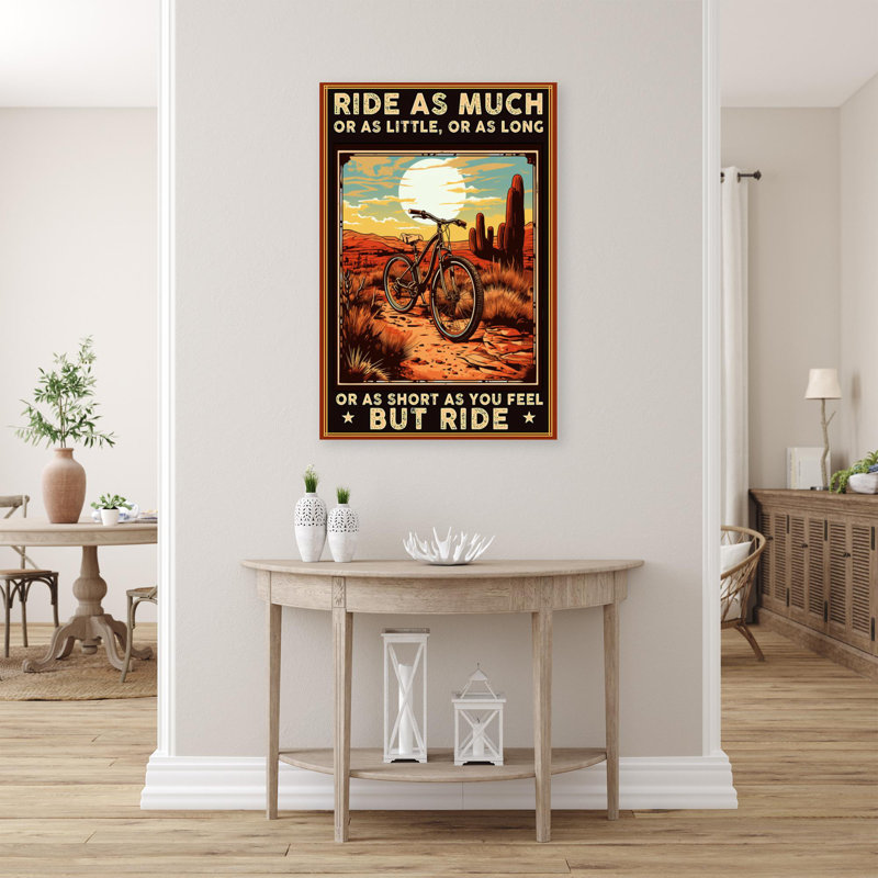 " Bicycle But Ride - 1 Piece Rectangle Graphic Art Print On Wrapped Canvas ", L 16 po x H 20 po