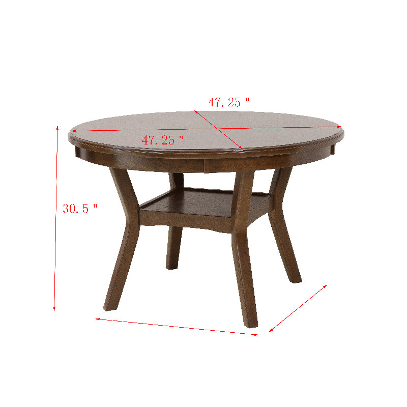 Ensemble de table de salle à manger Rituraj pour 4 personnes, Brun, Brun