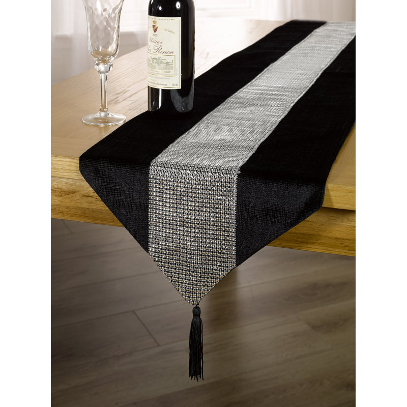 Adrie Table Runner, 33cm W x 183cm L, Black