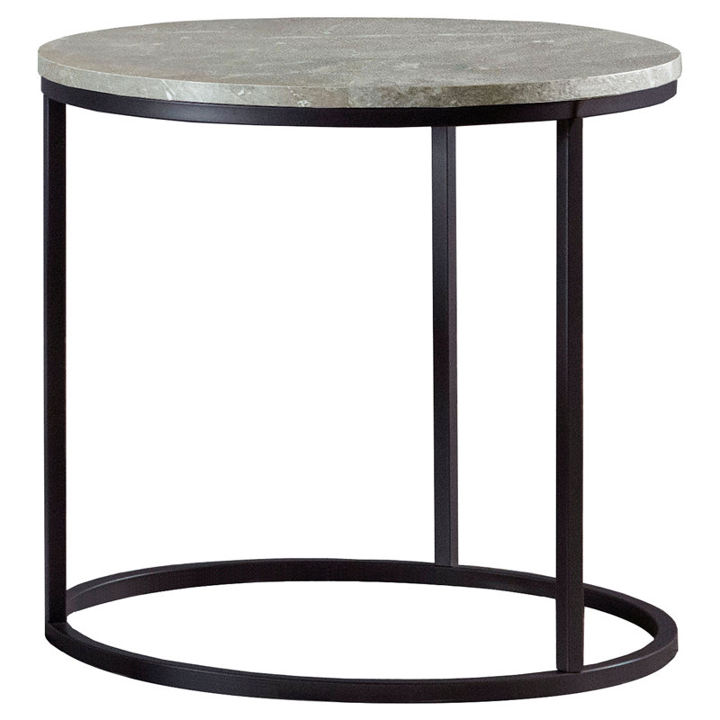 Table de bout, l 23 po x P 23 po x H 21,75 po, métal, bois, 1 pièce, table de bout, gris