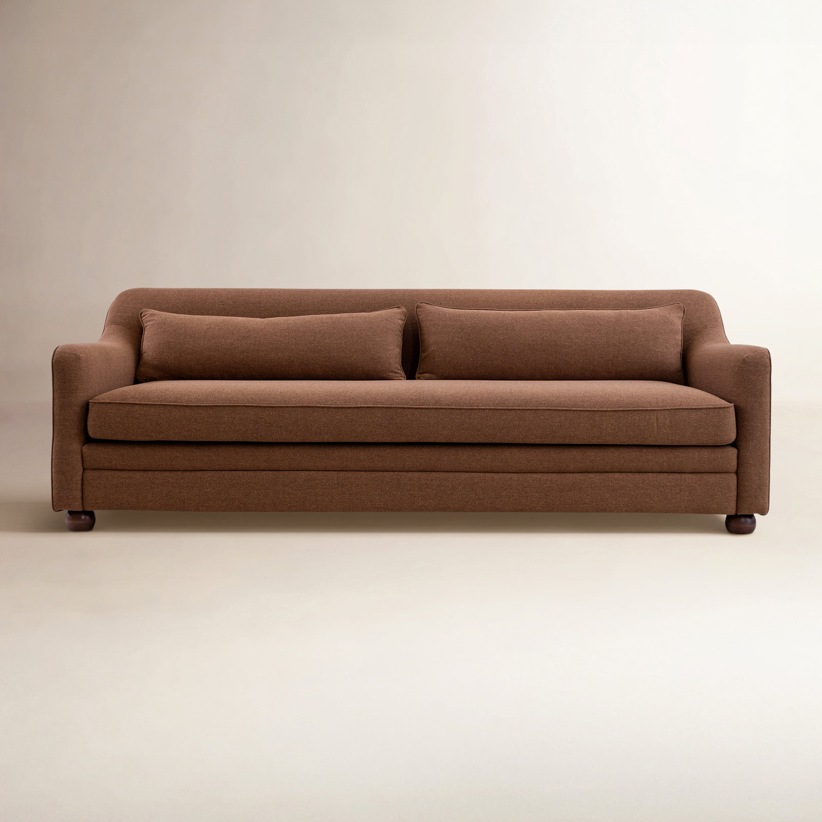 Greely 92" Sloped Arm Upholstered Sofa, Clay Performance Weave