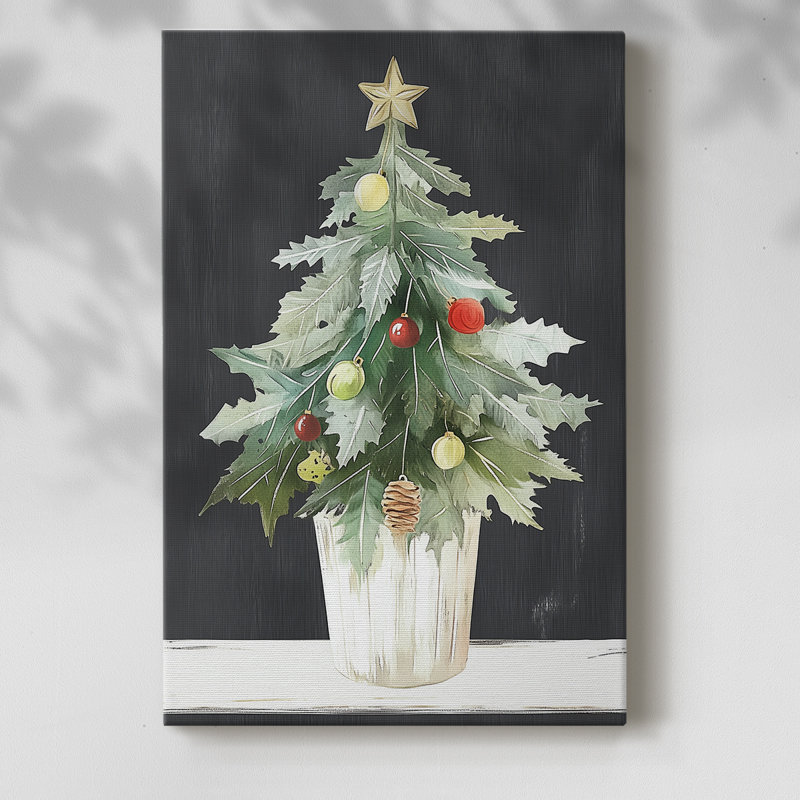 Art des Fêtes de Noël - toile tendue avec châssis DCCCLxxxix, H 18 po x l 12 po