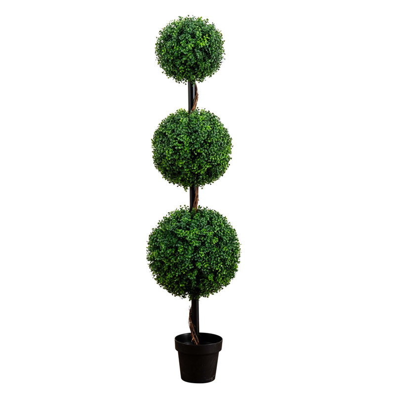 Topiaire de faux buis en pot, H 60 po x l 14 po x P 14 po