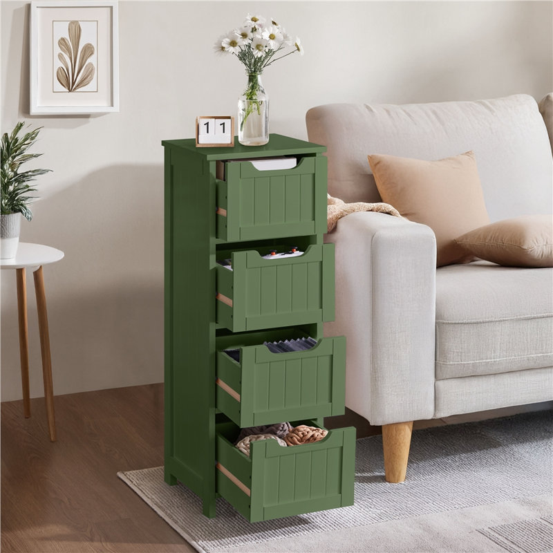 Armoire de salle de bain autoportante l 11,8 po x H 32,3 po x P 11,8 po Auryon, Vert
