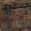 Table basse rustique en chêne avec porte de grange coulissante